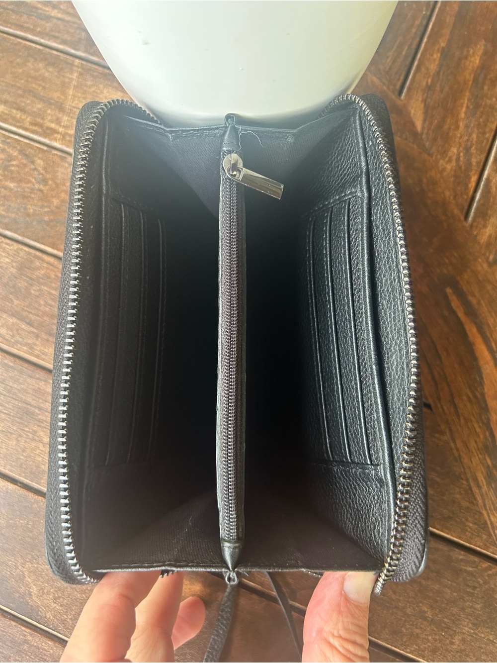 Rachel Roy - Leopard Print Zip Wallet - Black Trim - Picture 4 of 4